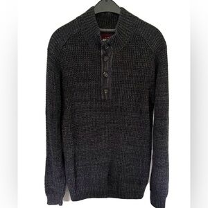 Alesbury gray knit cotton henley pullover Oversized sweater